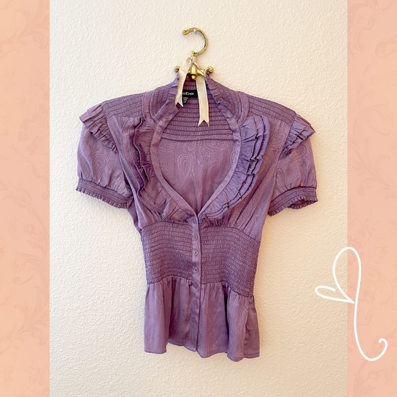 Bebe Silk Ruffle Top - Picture 1 of 8